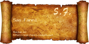 Sas Fanni névjegykártya