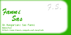 fanni sas business card